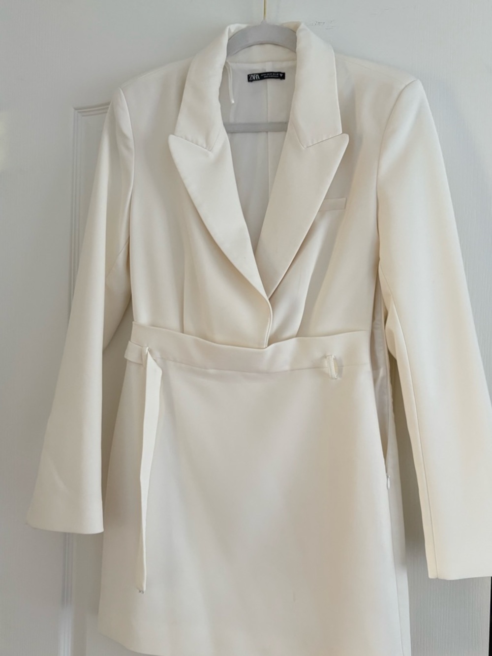 Women’s Cream Blazer Dress with Belt